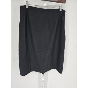 Liz Claiborne Black Triacetate Blend  Classic Sheath Knee Length Skirt Size 14